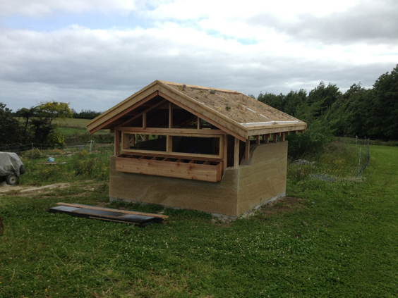 partially finished hen house